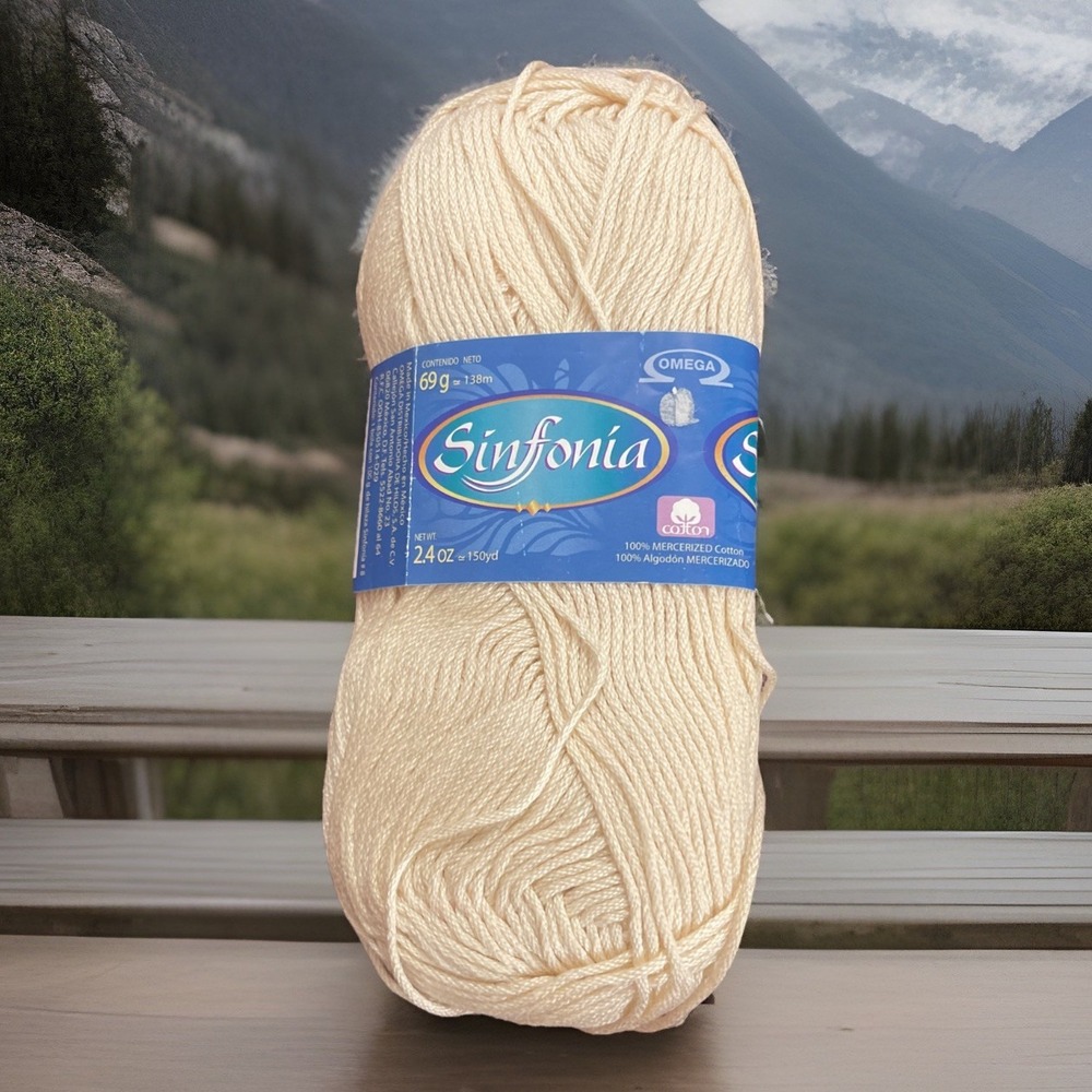 Sinfonia 100% Mercerized‎ Sport Weight Yarn, Omega Soft Mercerized Cotton 2.4 Oz